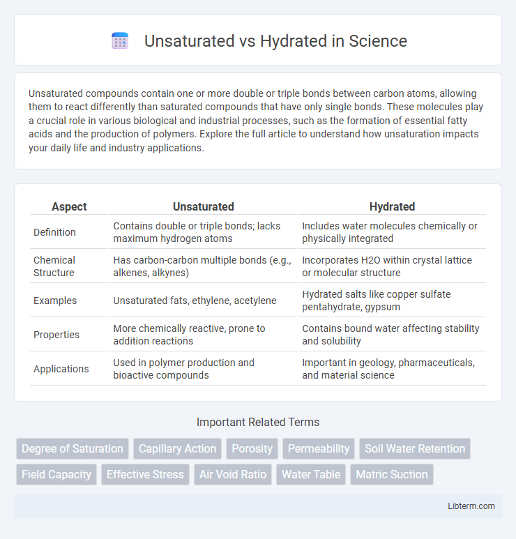 Hydrated vs Unsaturated in Science - What is The Difference?