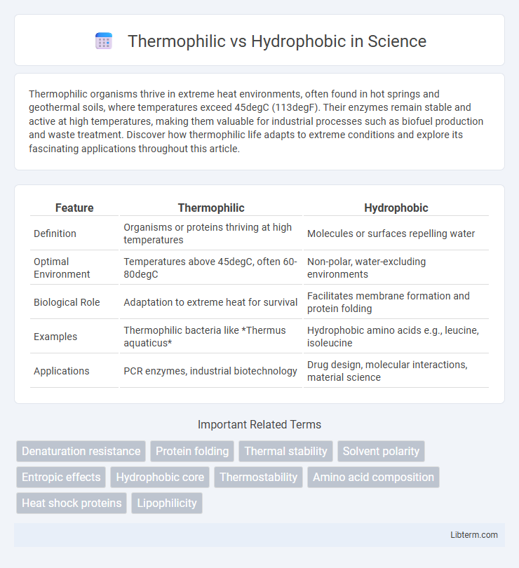Hydrophobic vs Thermophilic in Science - What is The Difference?