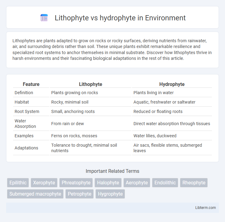 hydrophyte vs Lithophyte in Environment - What is The Difference?