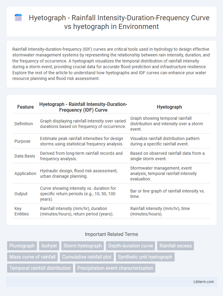 hyetograph vs Hyetograph - Rainfall Intensity-Duration-Frequency Curve in Environment - What is The Difference?