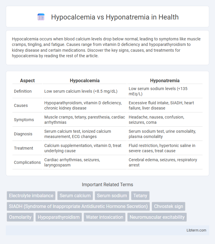 Hyponatremia vs Hypocalcemia in Health - What is The Difference?
