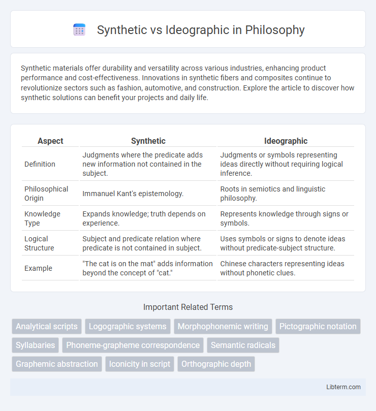 Ideographic vs Synthetic in Philosophy - What is The Difference?