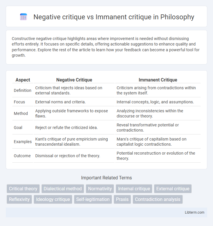Immanent critique vs Negative critique in Philosophy - What is The Difference?