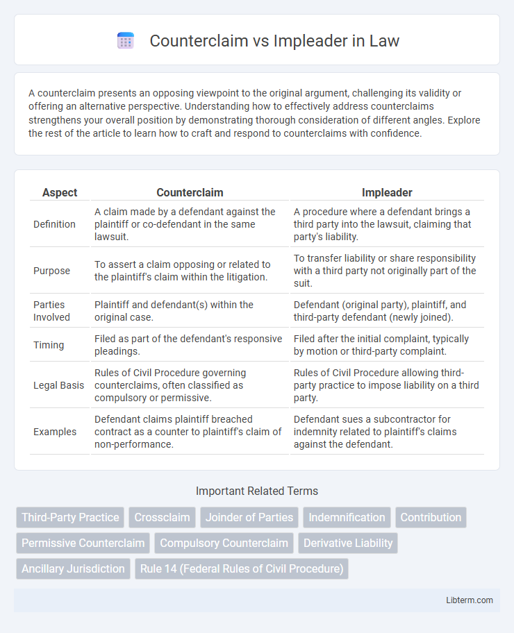 Impleader vs Counterclaim in Law - What is The Difference?