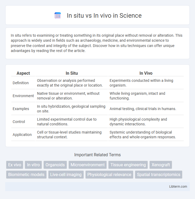 In vivo vs In situ in Science - What is The Difference?