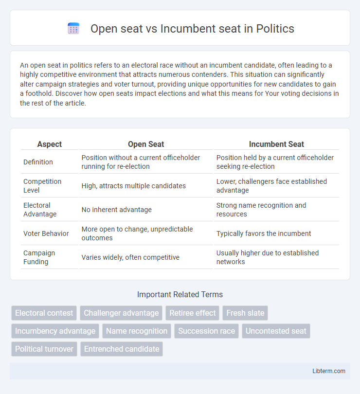 Incumbent seat vs Open seat in Politics - What is The Difference?