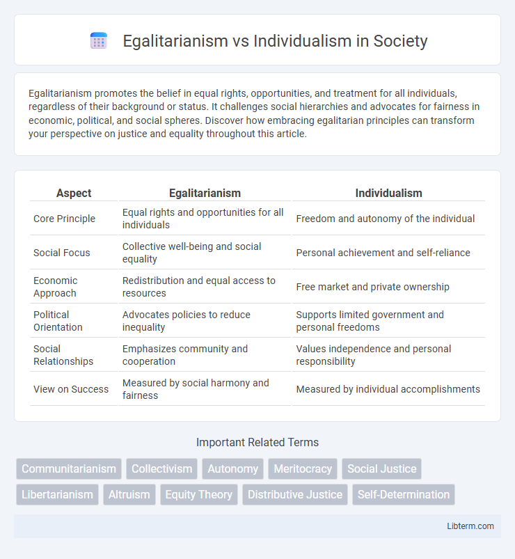 Individualism vs Egalitarianism in Society - What is The Difference?