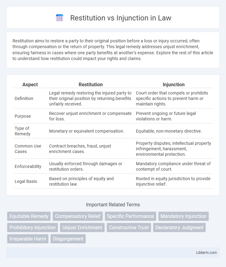 Injunction vs Restitution in Law - What is The Difference?