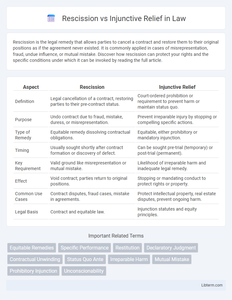 Injunctive Relief vs Rescission in Law - What is The Difference?