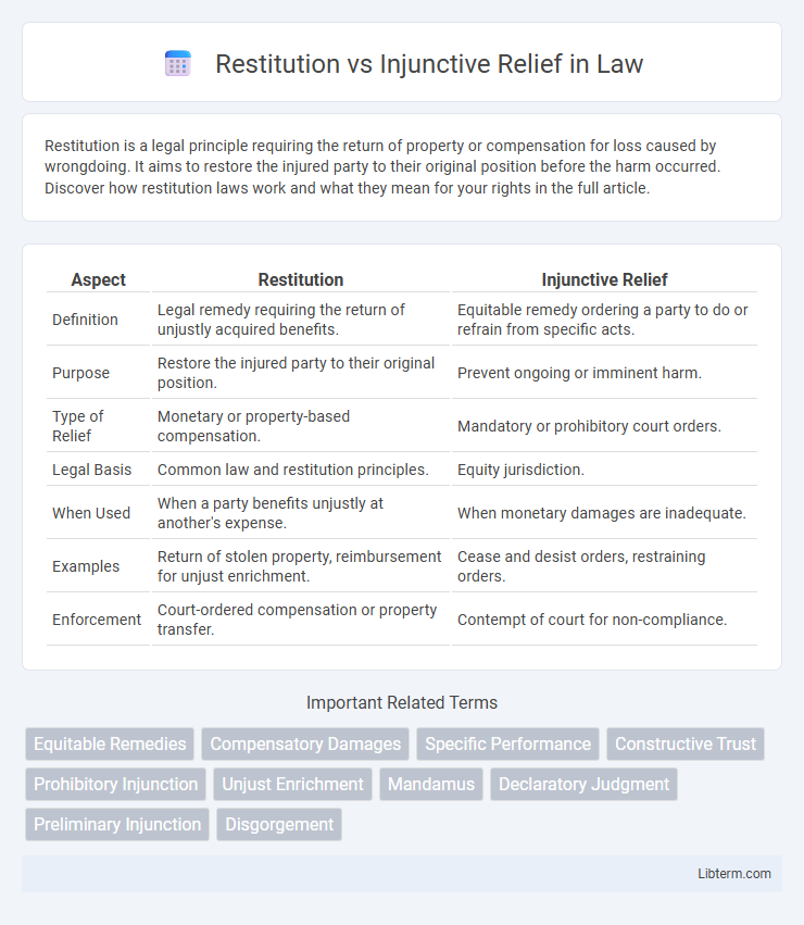 Injunctive Relief vs Restitution in Law - What is The Difference?