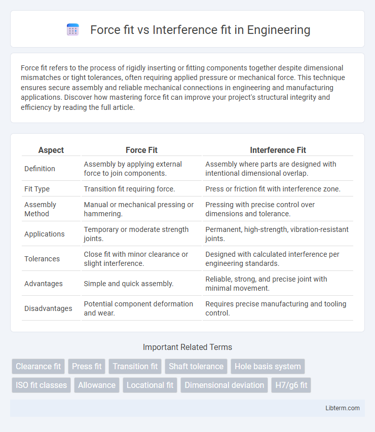 Interference fit vs Force fit in Engineering - What is The Difference?