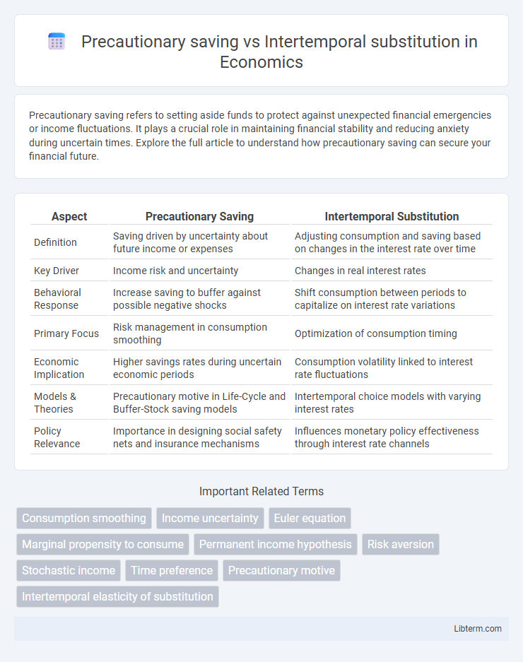 Intertemporal substitution vs Precautionary saving in Economics - What is The Difference?