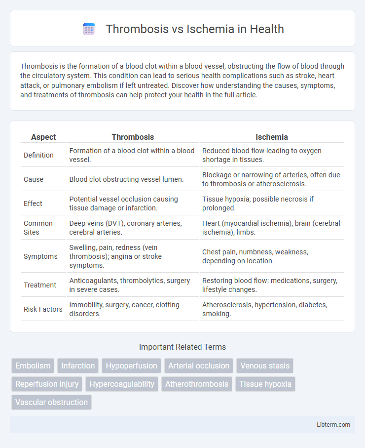 Ischemia vs Thrombosis in Health - What is The Difference?