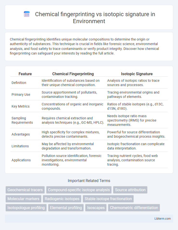 isotopic signature vs Chemical fingerprinting in Environment - What is The Difference?