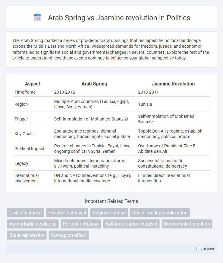 Jasmine revolution vs Arab Spring in Politics - What is The Difference?