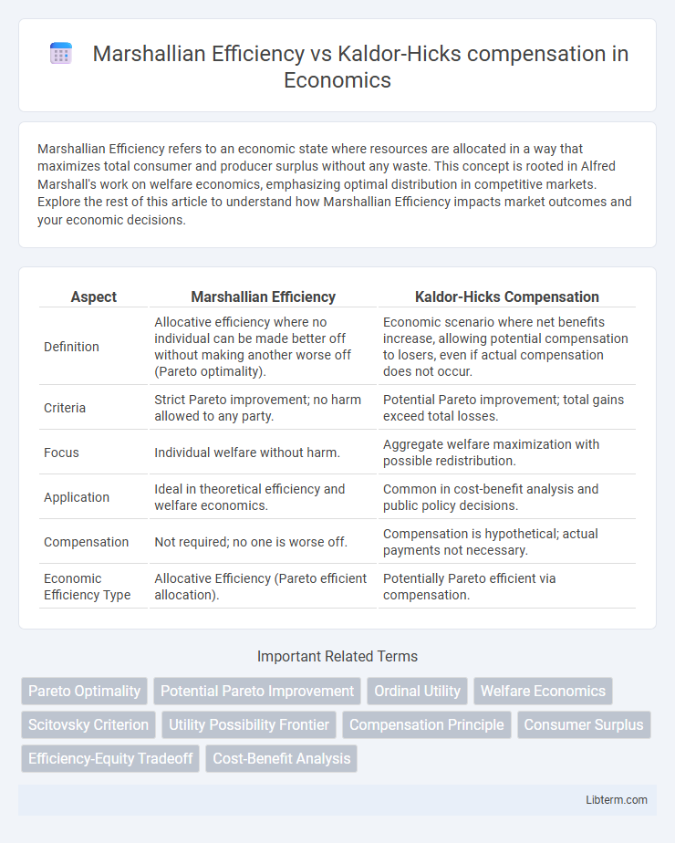 Kaldor-Hicks compensation vs Marshallian Efficiency in Economics - What is The Difference?