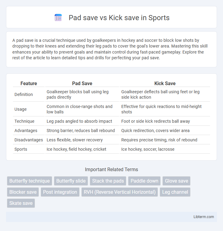 Kick save vs Pad save in Sports - What is The Difference?