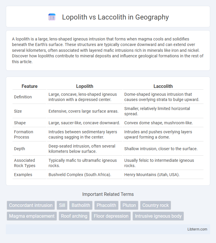 Laccolith vs Lopolith in Geography - What is The Difference?