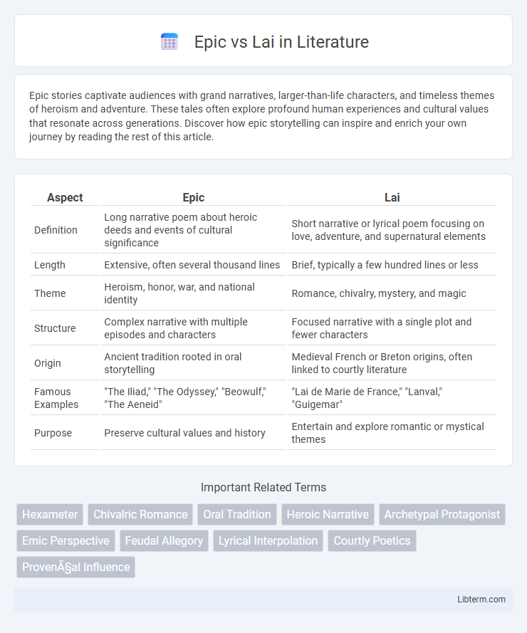 Lai vs Epic in Literature - What is The Difference?