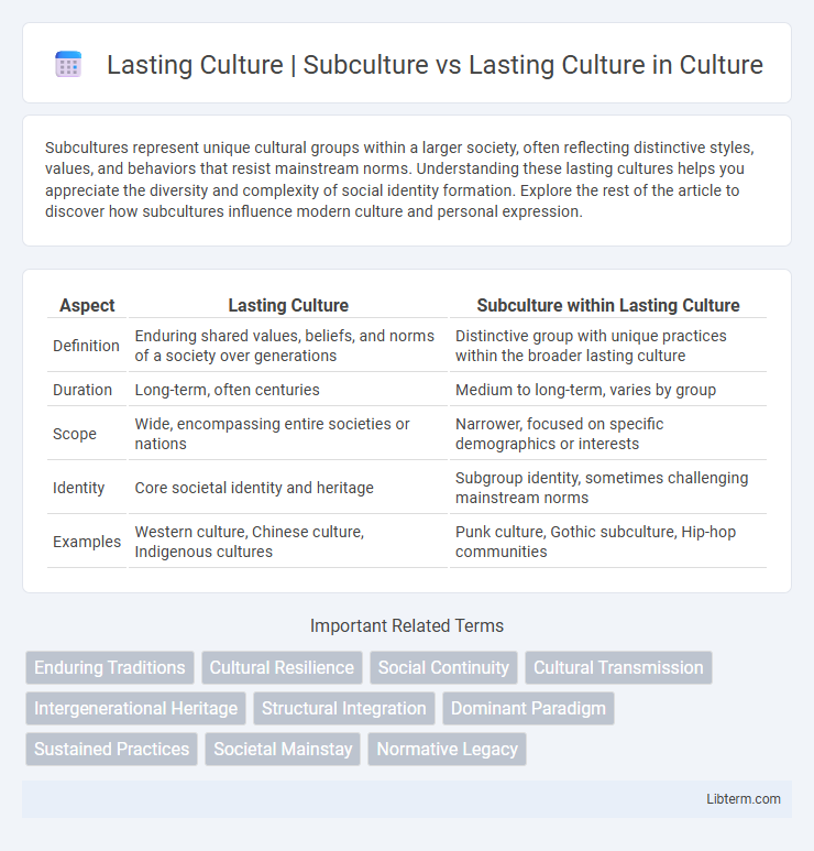 Lasting Culture vs Lasting Culture | Subculture in Culture - What is The Difference?