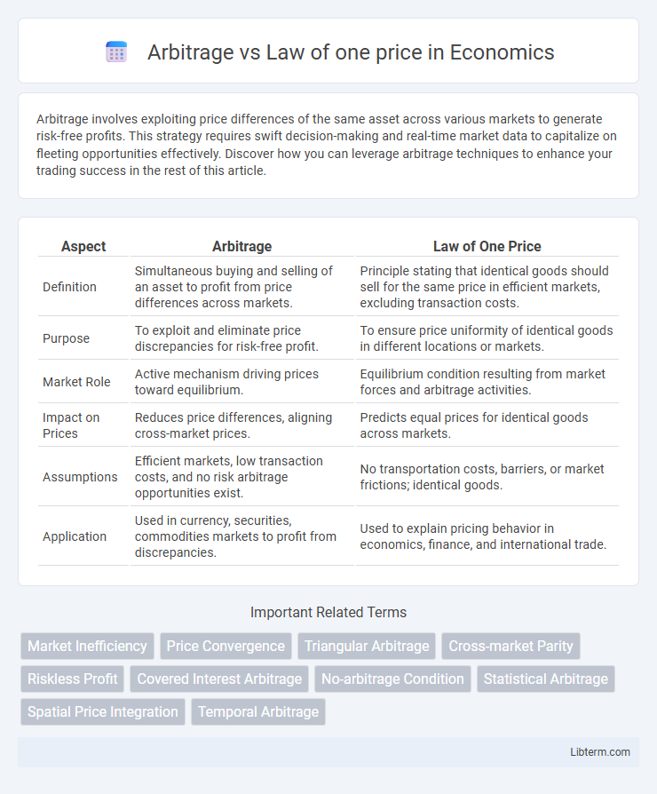 Law of one price vs Arbitrage in Economics - What is The Difference?