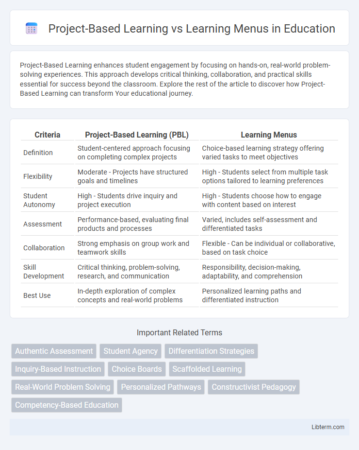Learning Menus vs Project-Based Learning in Education - What is The Difference?