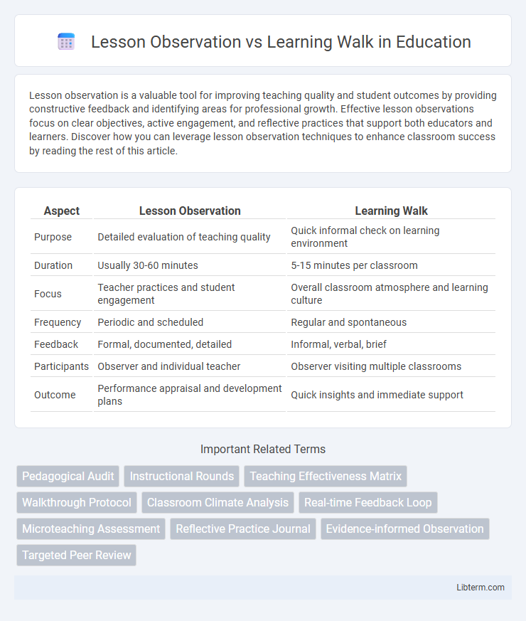 Learning Walk vs Lesson Observation in Education - What is The Difference?