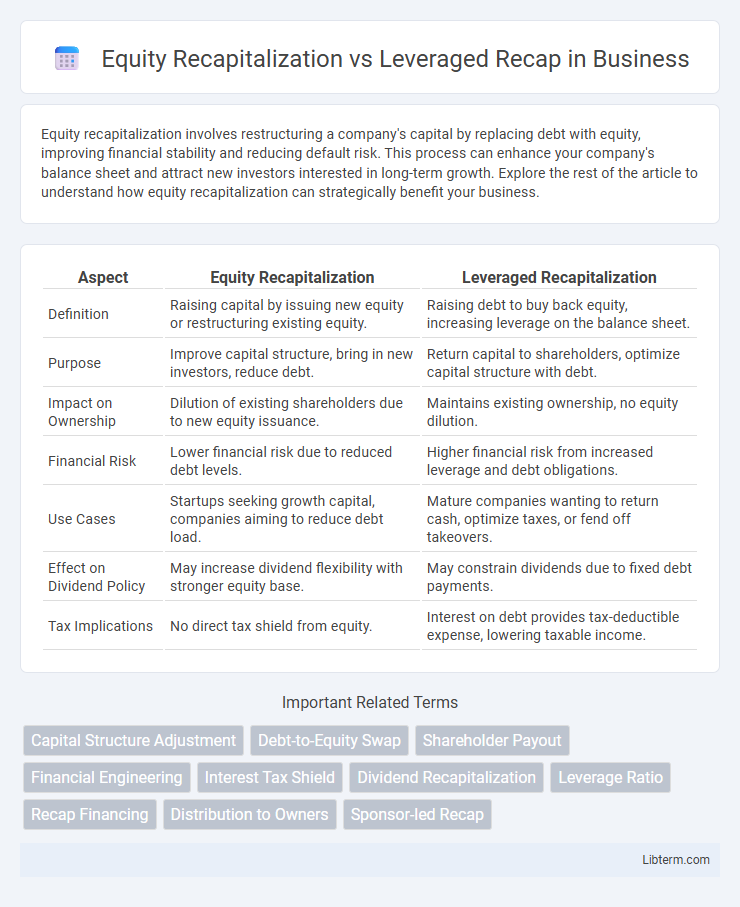 Leveraged Recap vs Equity Recapitalization in Business - What is The Difference?