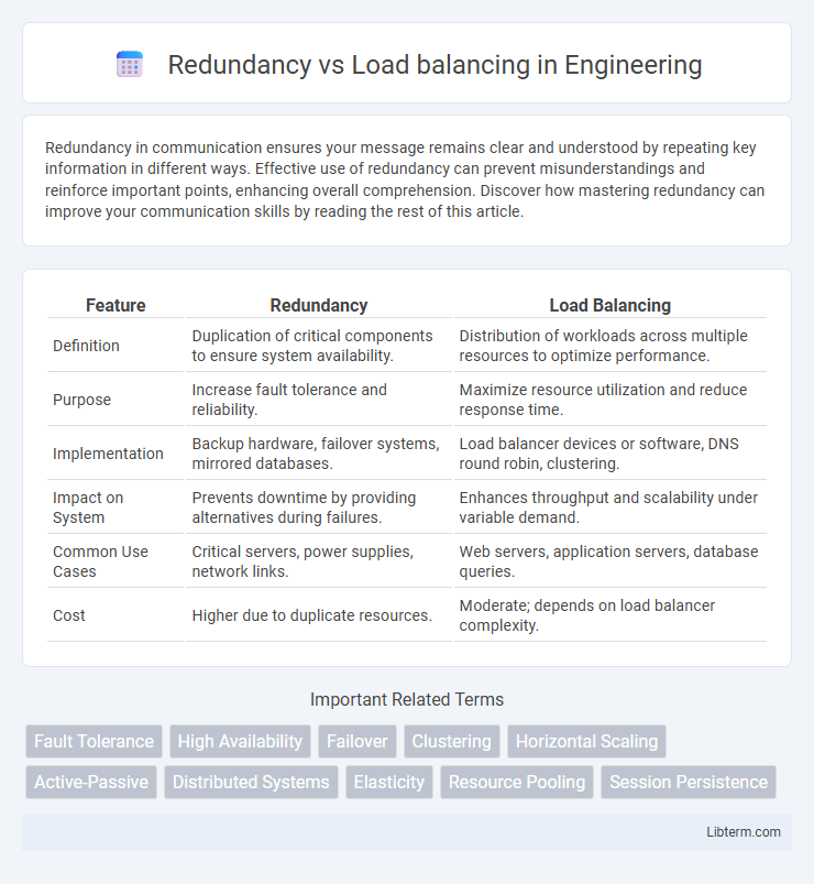 Load balancing vs Redundancy in Engineering - What is The Difference?