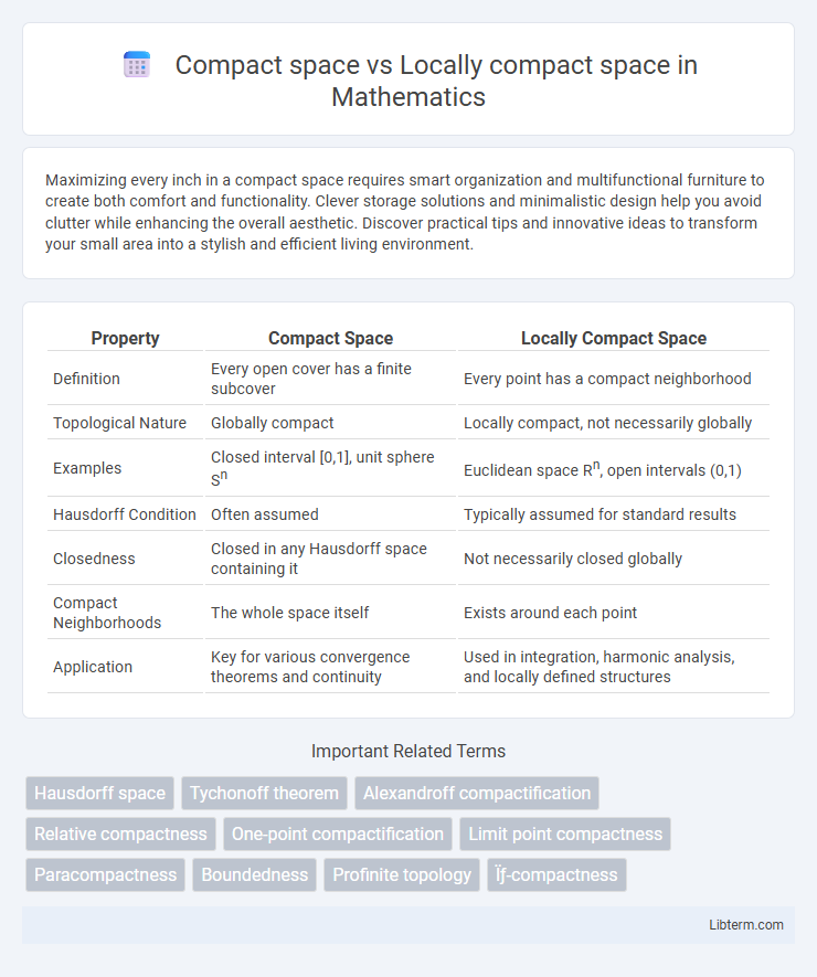 Locally compact space vs Compact space in Mathematics - What is The Difference?