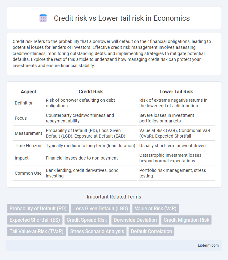 Lower tail risk vs Credit risk in Economics - What is The Difference?