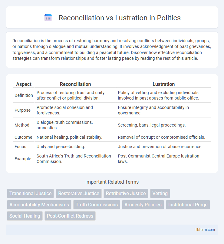 Lustration vs Reconciliation in Politics - What is The Difference?