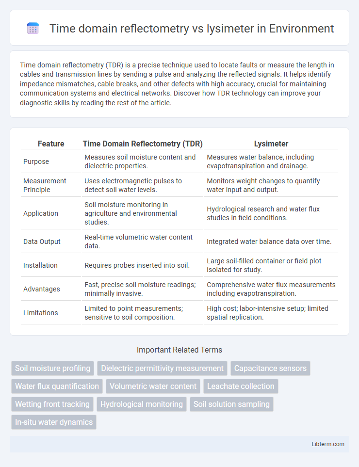lysimeter vs Time domain reflectometry in Environment - What is The Difference?