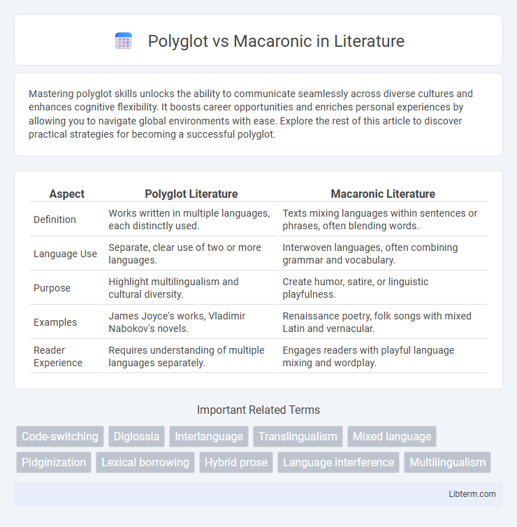 Macaronic vs Polyglot in Literature - What is The Difference?