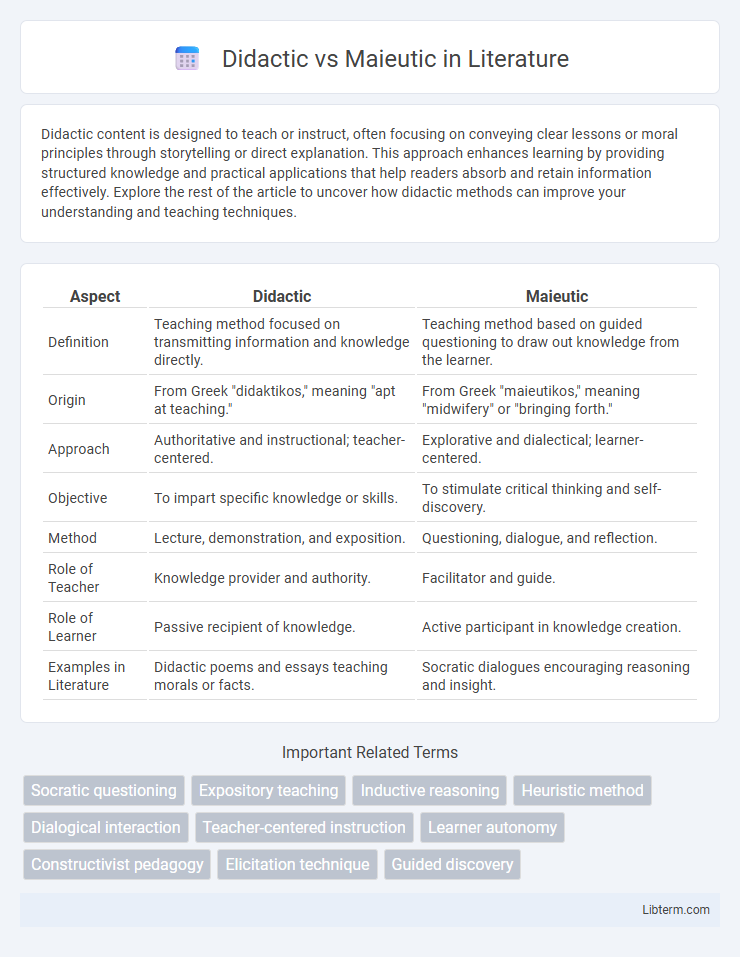 Maieutic vs Didactic in Literature - What is The Difference?