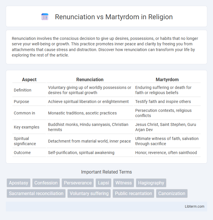 Martyrdom vs Renunciation in Religion - What is The Difference?
