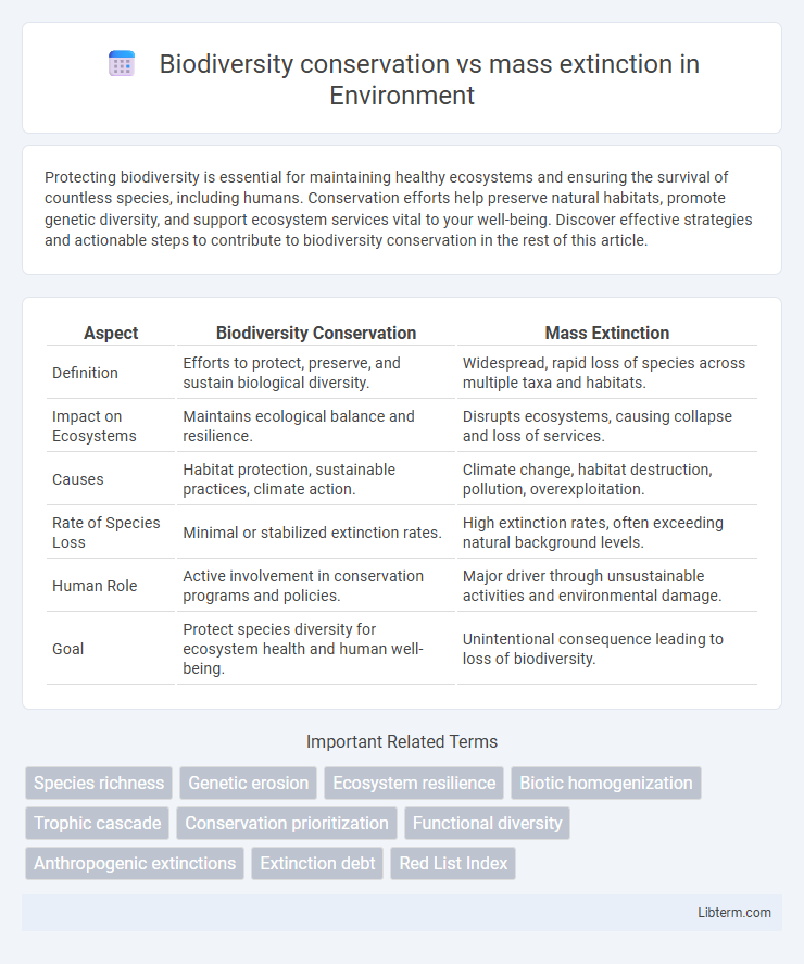 mass extinction vs Biodiversity conservation in Environment - What is The Difference?