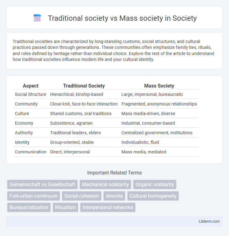 Mass society vs Traditional society in Society - What is The Difference?