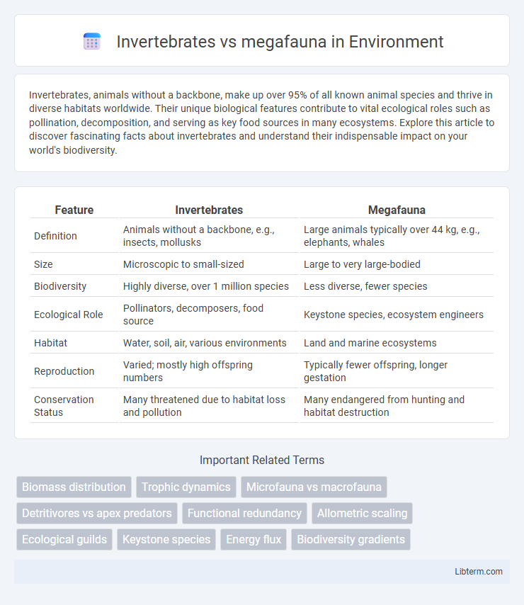 megafauna vs Invertebrates in Environment - What is The Difference?