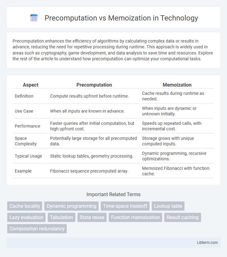 Memoization vs Precomputation in Technology - What is The Difference?