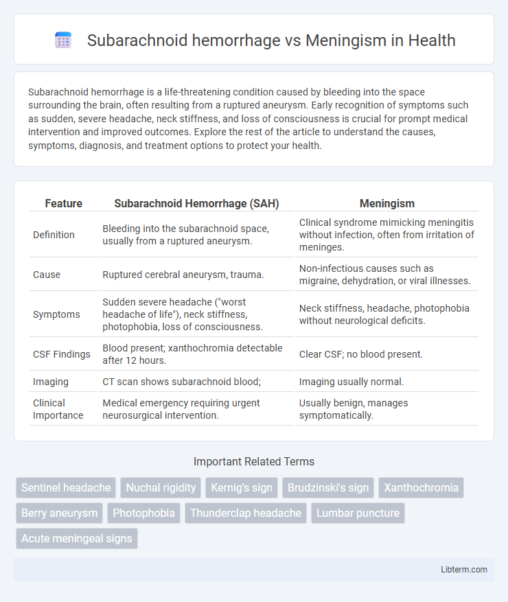 Meningism vs Subarachnoid hemorrhage in Health - What is The Difference?