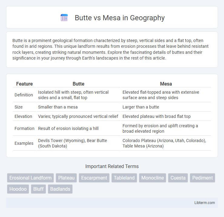 Mesa vs Butte in Geography - What is The Difference?