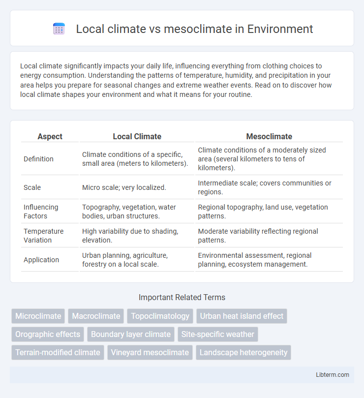 mesoclimate vs Local climate in Environment - What is The Difference?