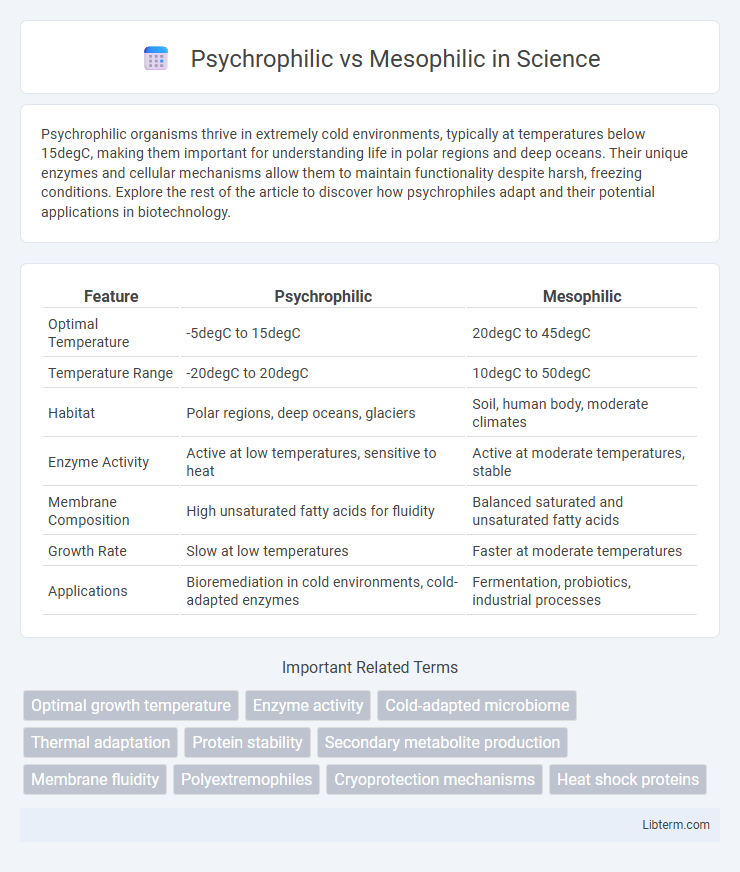 Mesophilic vs Psychrophilic in Science - What is The Difference?