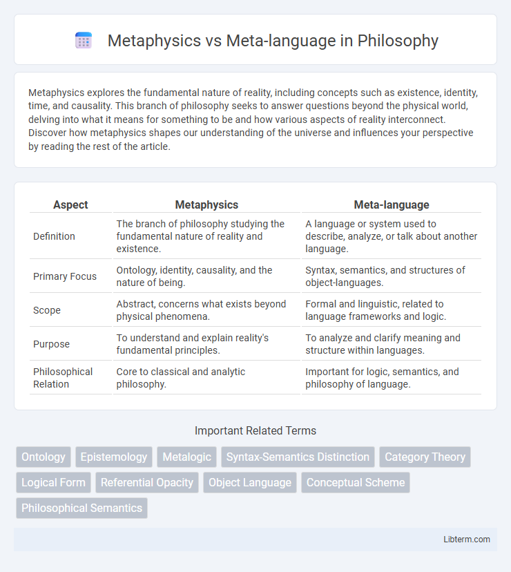 Meta-language vs Metaphysics in Philosophy - What is The Difference?