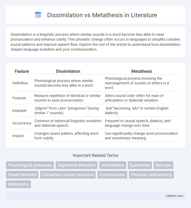 Metathesis vs Dissimilation in Literature - What is The Difference?