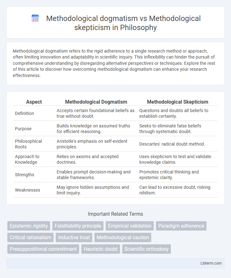 Methodological skepticism vs Methodological dogmatism in Philosophy - What is The Difference?