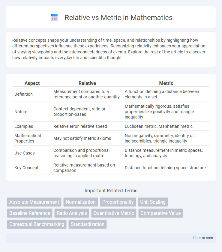 Metric vs Relative in Mathematics - What is The Difference?
