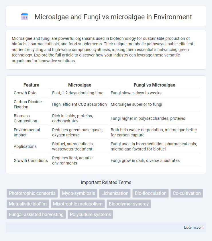 microalgae vs Microalgae and Fungi in Environment - What is The Difference?