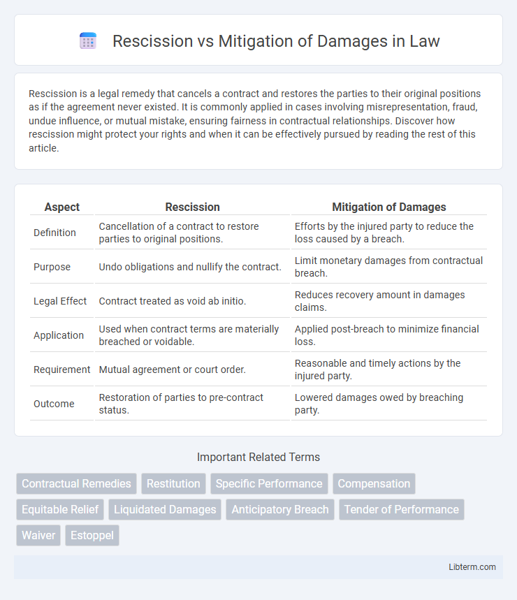 Mitigation of Damages vs Rescission in Law - What is The Difference?